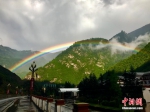 九寨沟震区雨后现双彩虹 - 中国西藏网